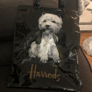 Harrods Black and Gold Dog Carrier Tote